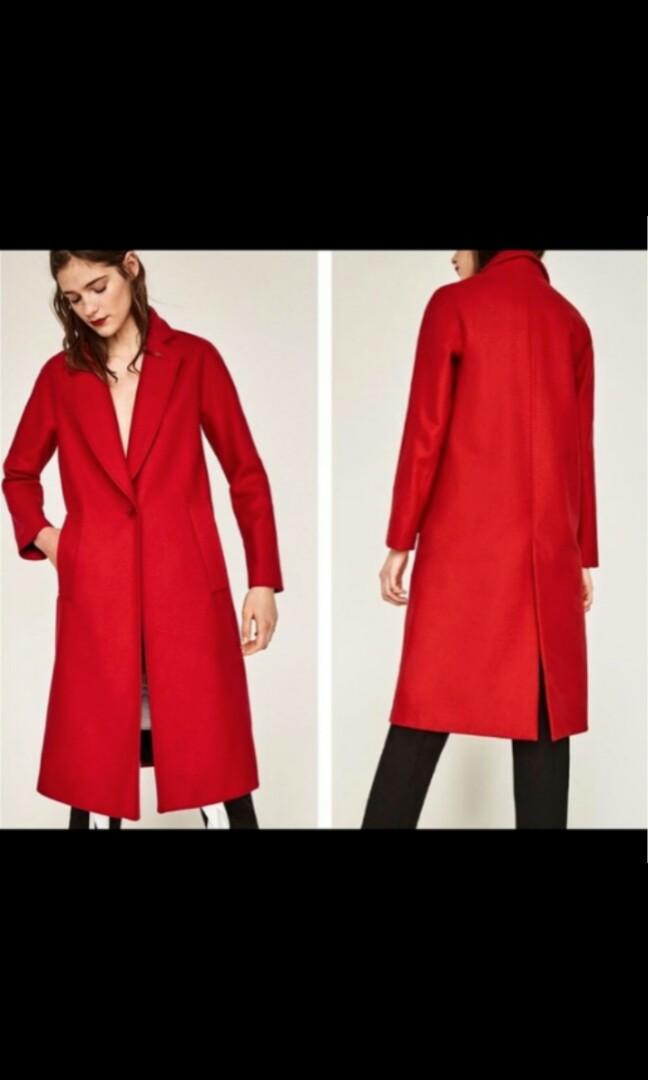 Zara online red coat