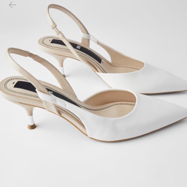 zara white slingback shoes