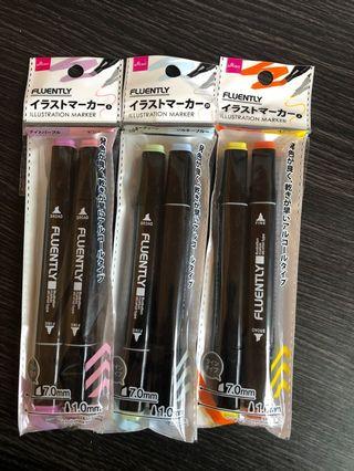 Japanese Illustration Markers (3 sets)