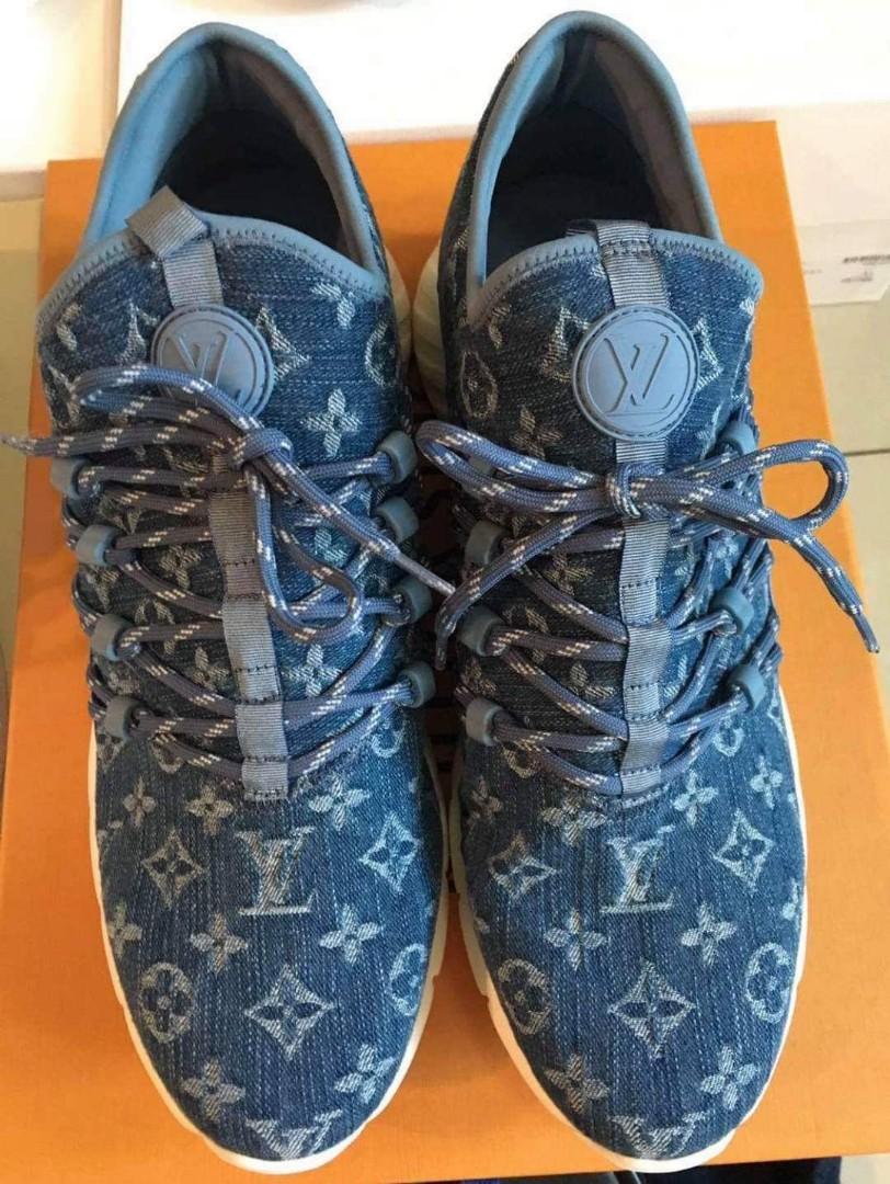 Louis Vuitton Blue Denim Monogram Fastlane Sneakers Size 40.5