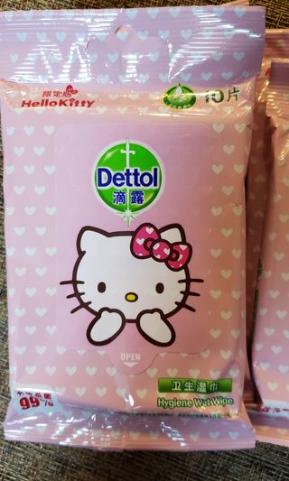 $30/3包 滴露卡通淡香味濕紙巾 10片/包64191255651330110