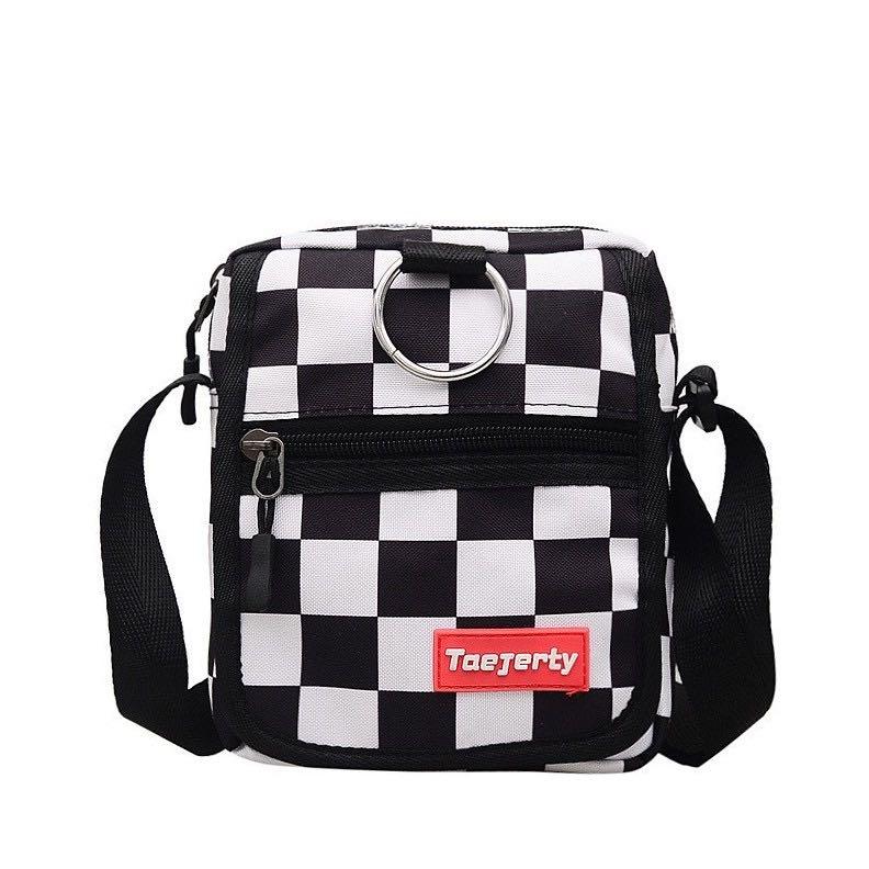 Checkered online crossbody bag