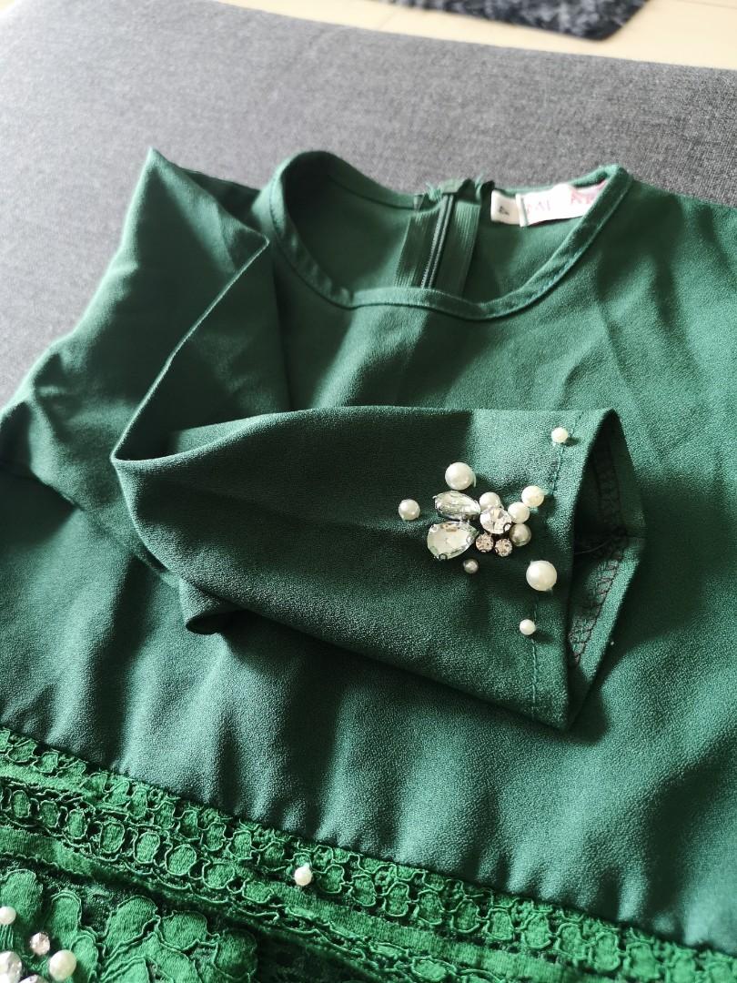 BAJU RAYA EMERALD GREEN, Babies & Kids, Babies & Kids Fashion on Carousell