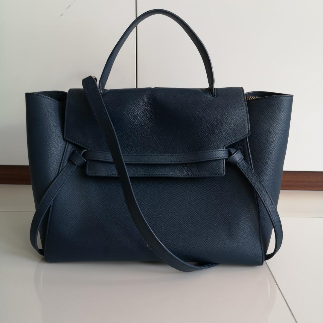 Celine Belt Bag Mini Navy Blue Authentic