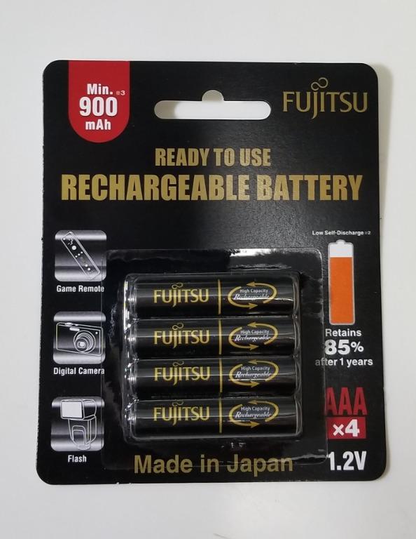 Fujitsu 富士通AAA 3A充電池950mAh 即用低流失, 手提電話, 電話＆平板電腦配件, 電池及充電器- Carousell