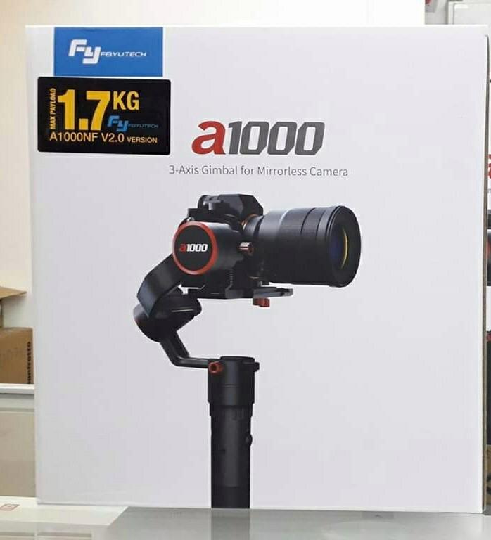 Feiyu a1000 Upgraded Version 3-Axis Gimbal Stabilizer for Nikon/Sony/Canon Series DSLR Camera/GoPro Action Camera/Smartphone,1.7KG Payload,App Control with Extra Battery and Tripod
