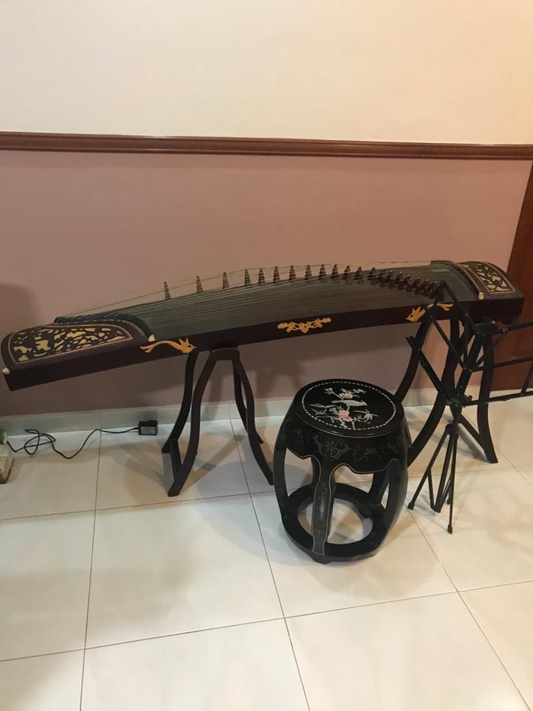 Guzheng with stand and chair, Hobbies & Toys, Music & Media, Musical