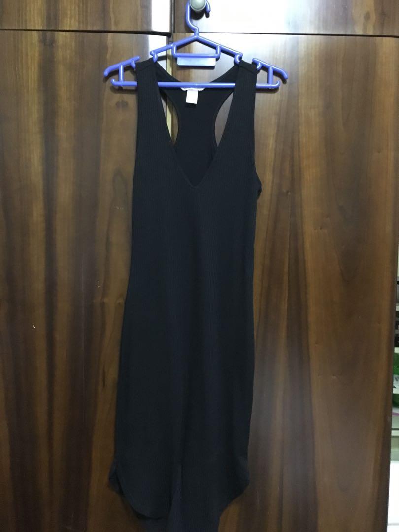 H M Black Midi Dress Women S Fashion Clothes Dresses Skirts On Carousell