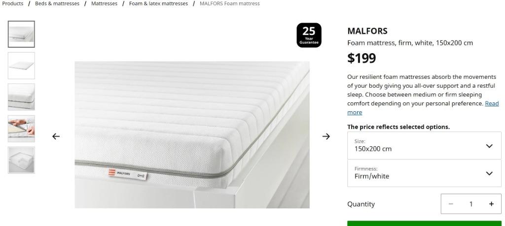 Ikea Queen Bed Mattress Furniture Beds Mattresses On Carousell