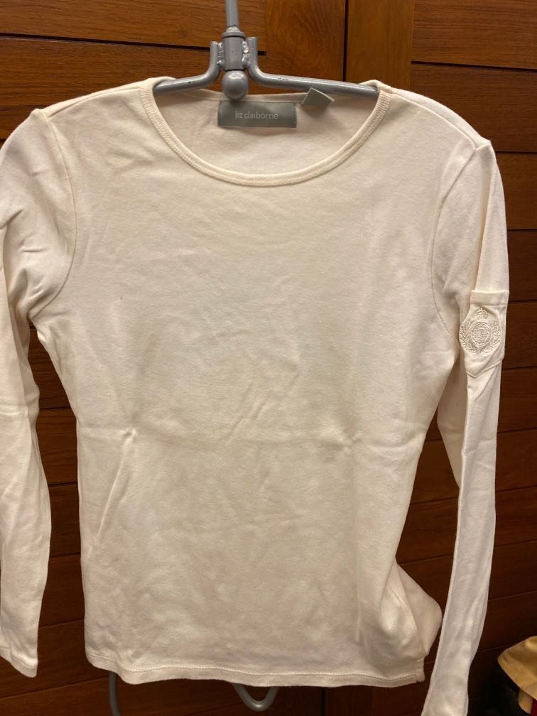 Liz Claiborne White Long Sleeve Top 