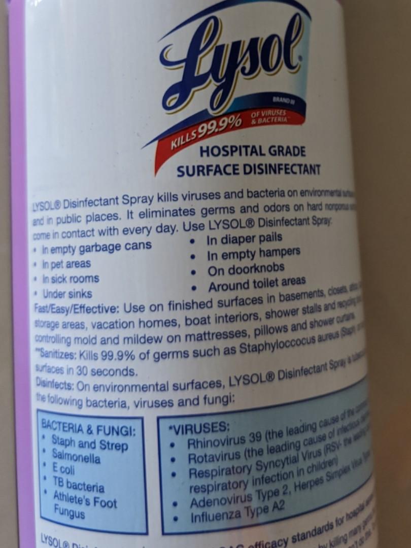 Lysol disinfectant spray 510g hospital grade surface spray sanitize