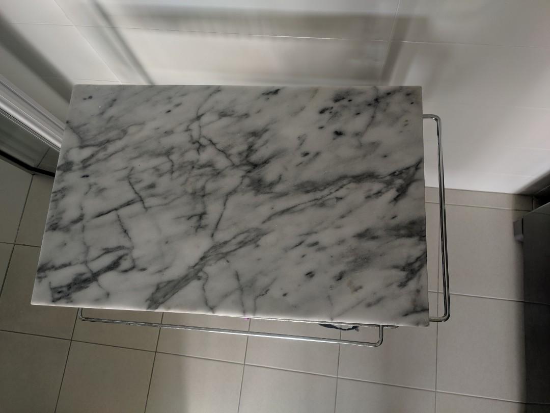 Marble top kitchen trolley with wheels, Furniture & Home Living