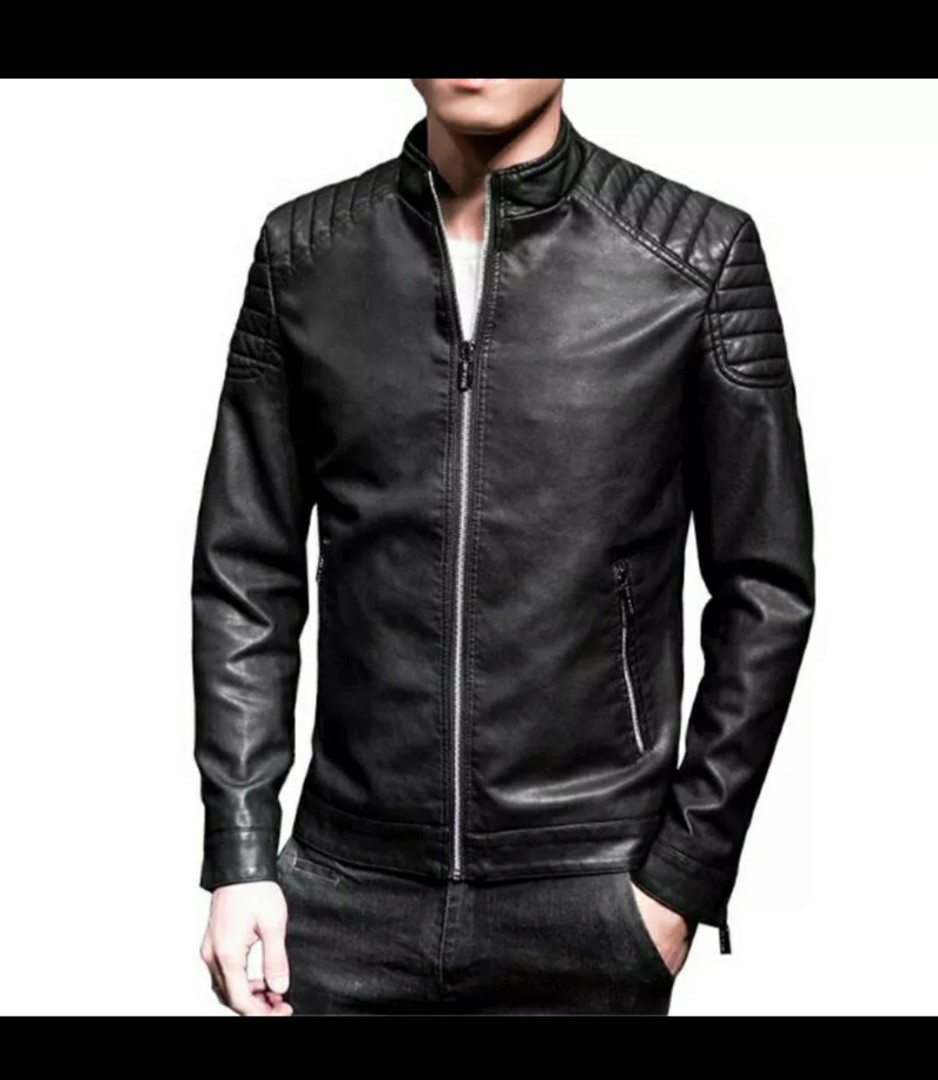 Red black outlet leather jacket