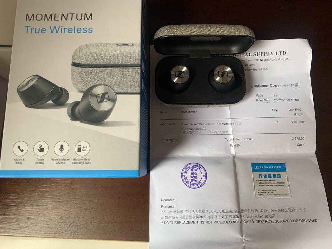 Sennheiser momentum true wireless（仍有一年保養，香港行貨）, 音響