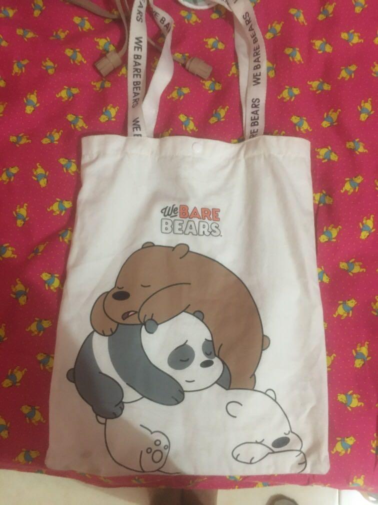 Tote Bag miniso we bare bears Fesyen Wanita Tas Dompet di Carousell