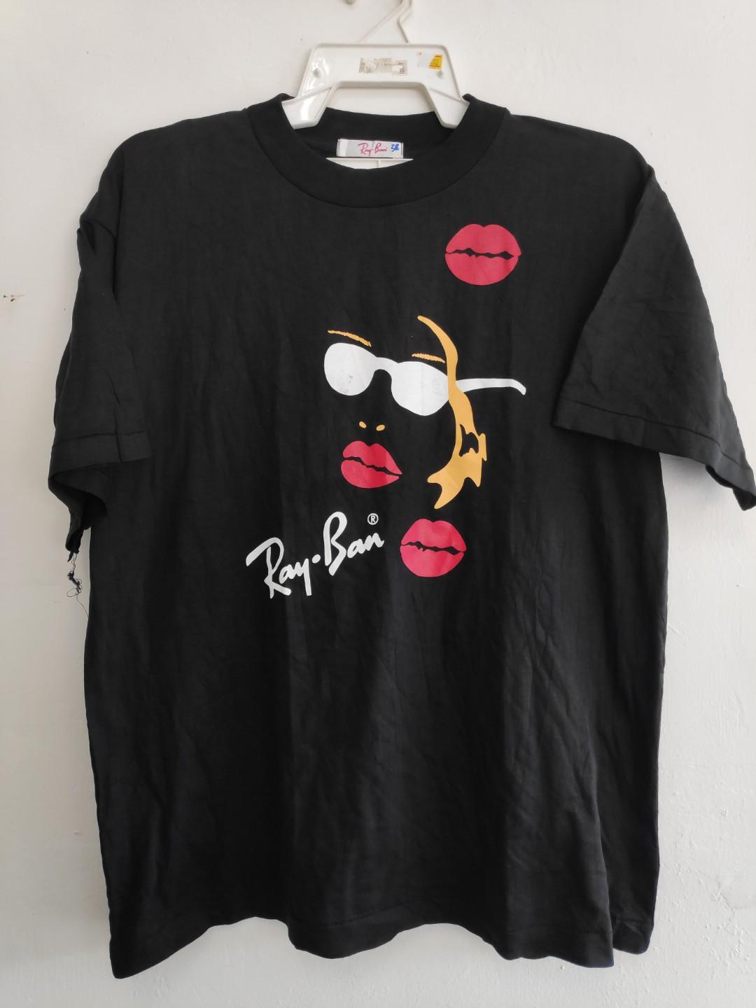 Vintage Ray Ban T Shirt 90s Ray Ban Aviator sunglasses Men s Fashion Tops Sets Tshirts Polo Shirts on Carousell
