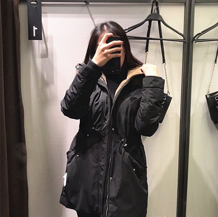Black on sale parka zara