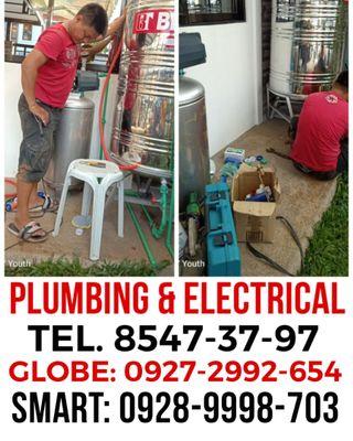 Plumbing plumber tubero declogging leak installation water pump electrical  services