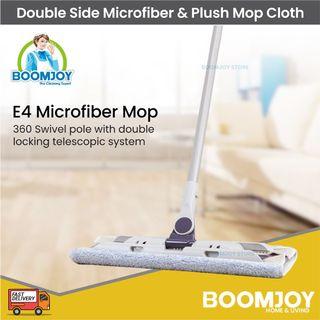 🥇✔FREE DELIVERY: BOOMJOY E4 Micro Fiber Mop | 360° Swivel Pole | Double Clamp Locking