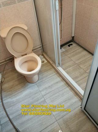 Bto tiling works for toilet wall and floor