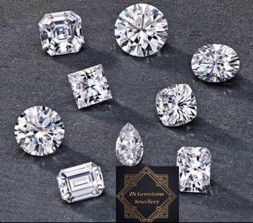 All shapes/size MOISSANITE DIAMOND LOOSE are available Positive also in diamond tester!