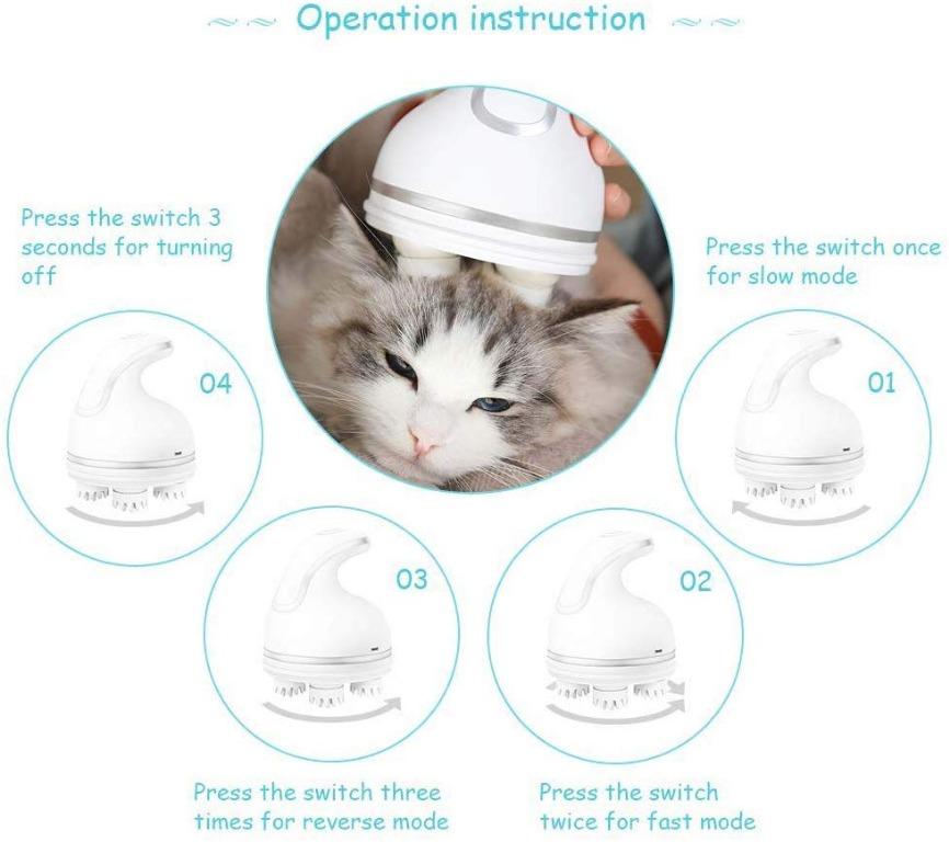 5200) FXQIN Cat Massager Electric, Dog Automatic Scalp Massager Pet Supplies, USB Charging