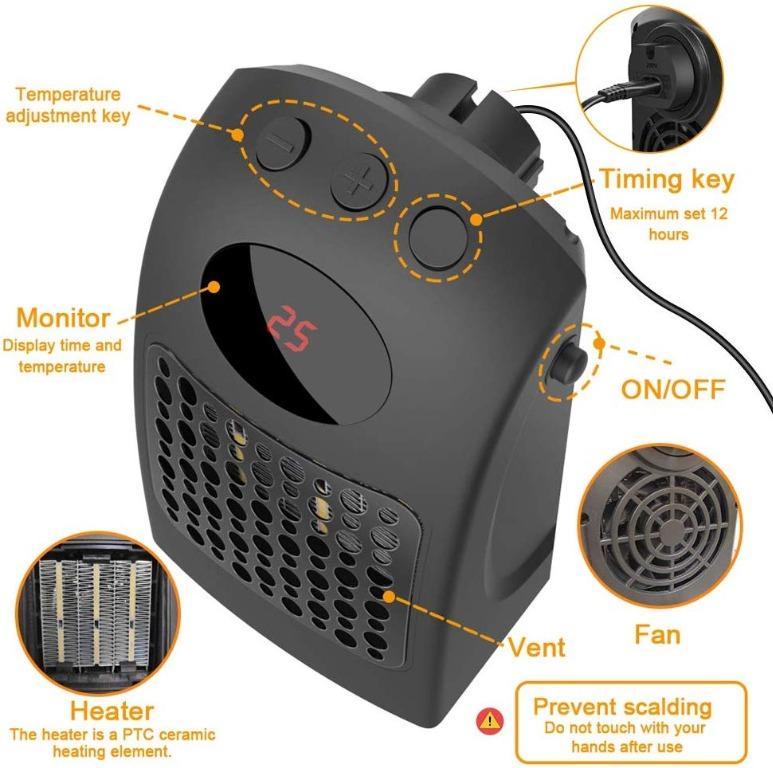 5215 Agkupel Fan Heater Ceramic Space Heater Fan Electric Fan Heater Portable Small Silent Mini Heating Socket Fan Heater With Overheat Protection Energy Efficient 900w Electronics Others On Carousell