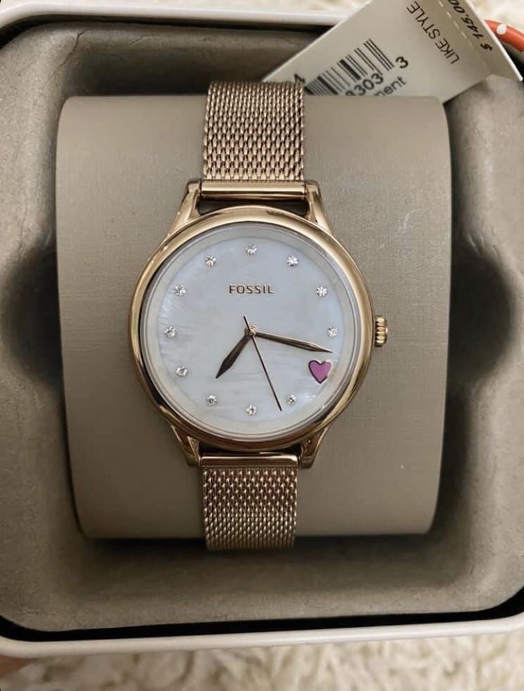 Authentic FOSSIL Mesh watch (Rosegold 