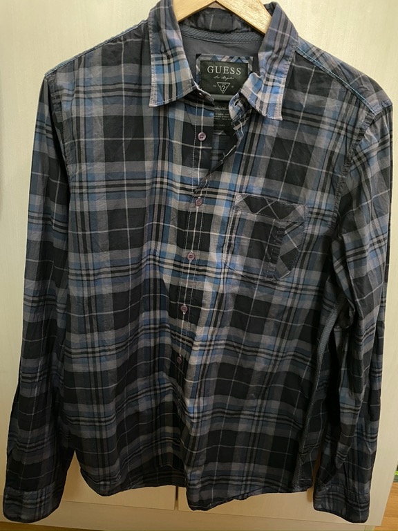 Authentic Guess men s plaid shirt Men s Fashion Tops Sets