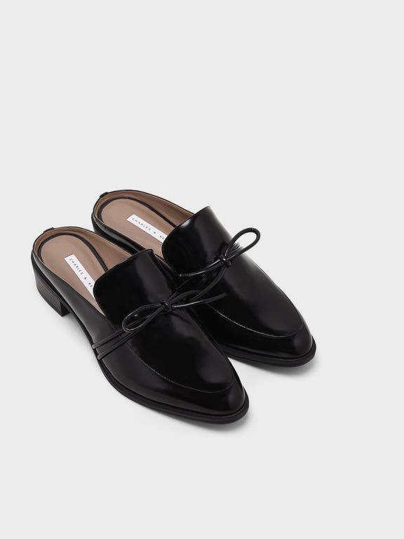 Charles and Keith Almond Toe Knot Mules Slip On