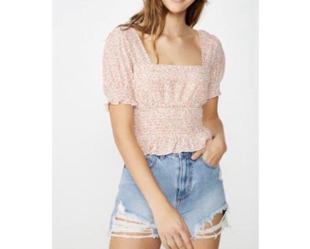 cotton peplum blouse