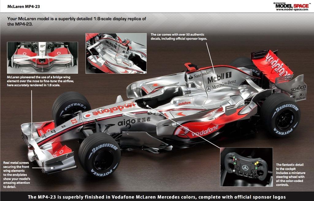 Deagostini Kyosho Mclaren Mp4 23 1 8 Scale Unassembled Kit