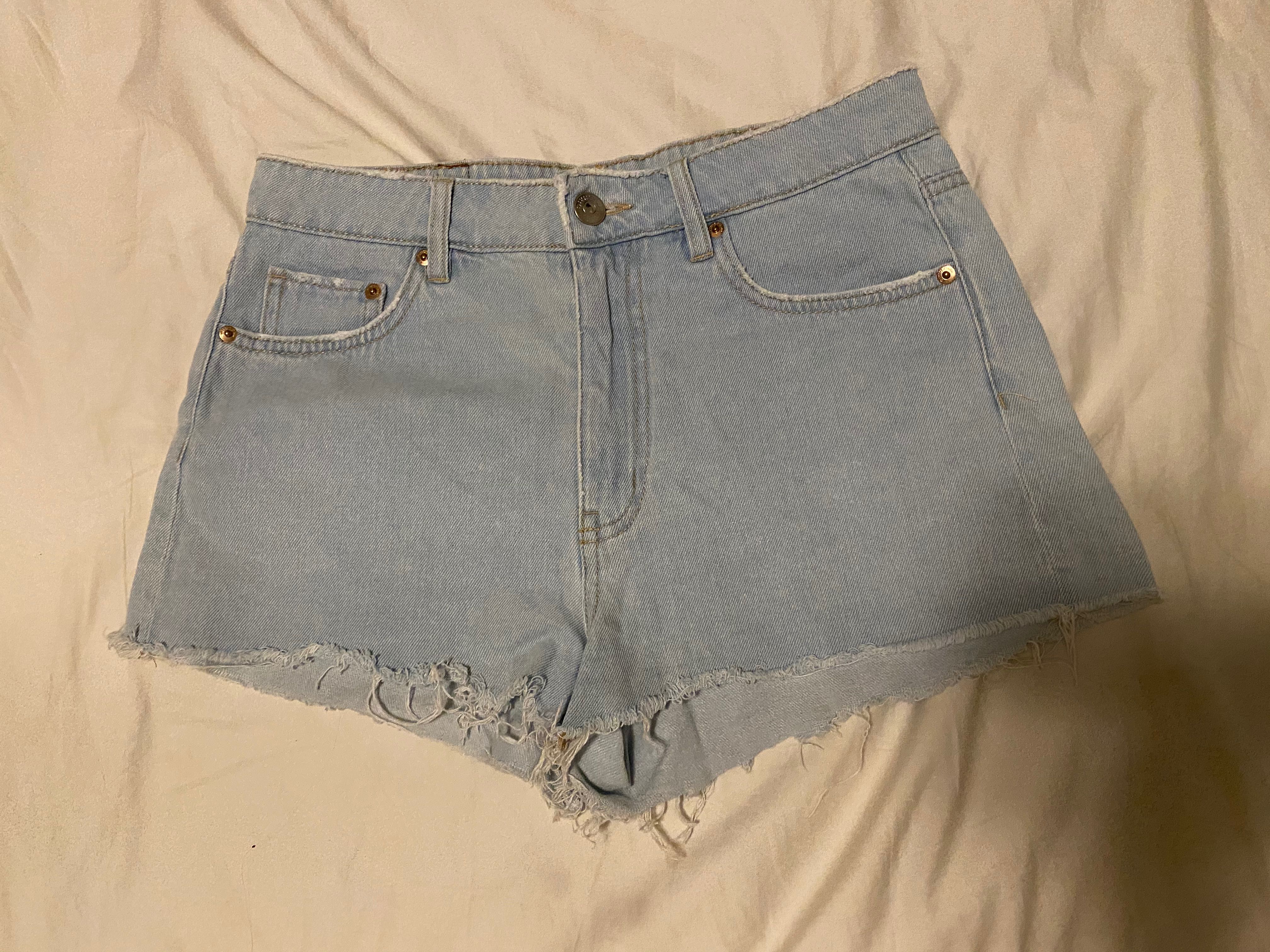 light washed shorts