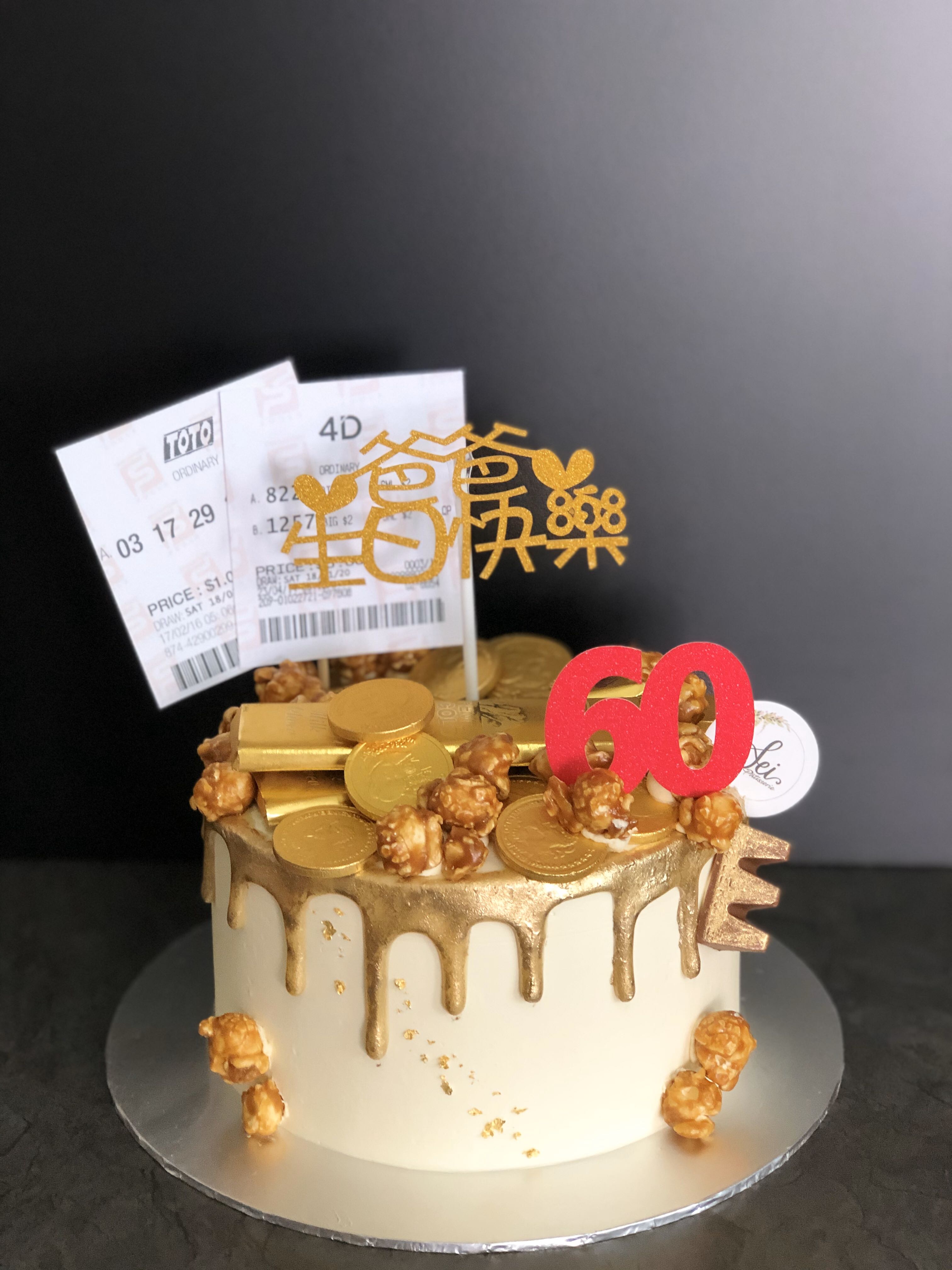 Gold bar money pulling cake, Food & Drinks, Homemade Bakes on Carousell
