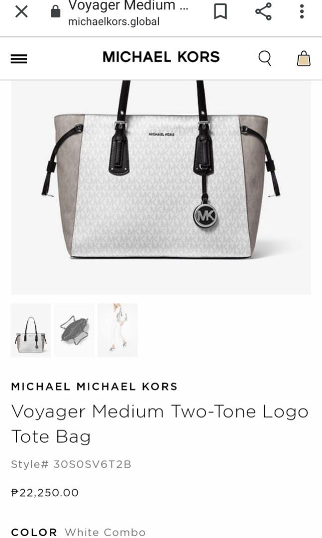 Voyager Medium Two-Tone Logo Tote Bag