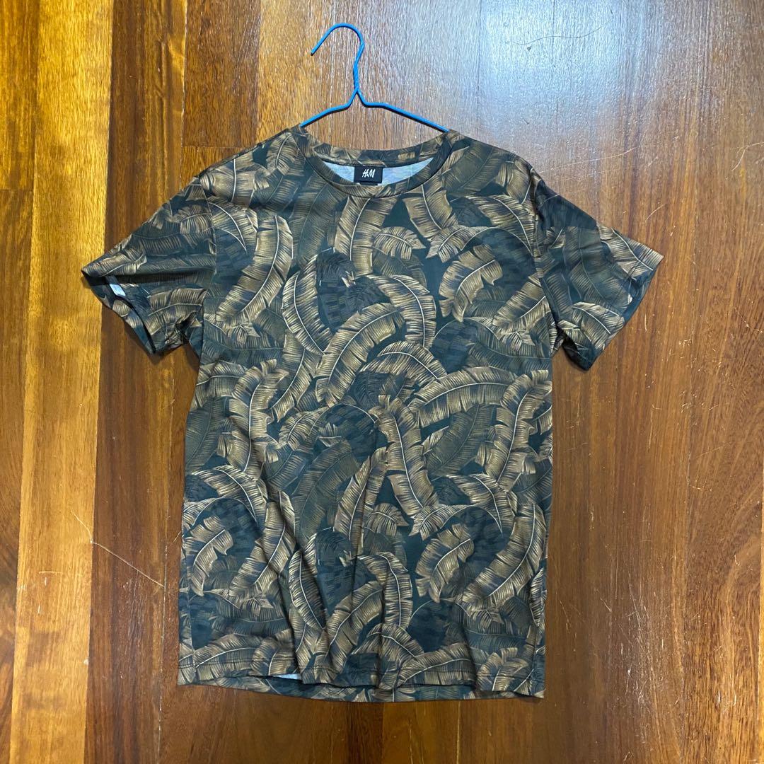 men's leaf print t shirt