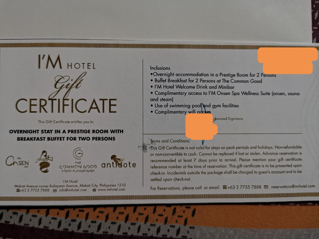 I'M HOTEL PRESTIGE ROOM WITH BUFFET BREAKFAST FOR 2