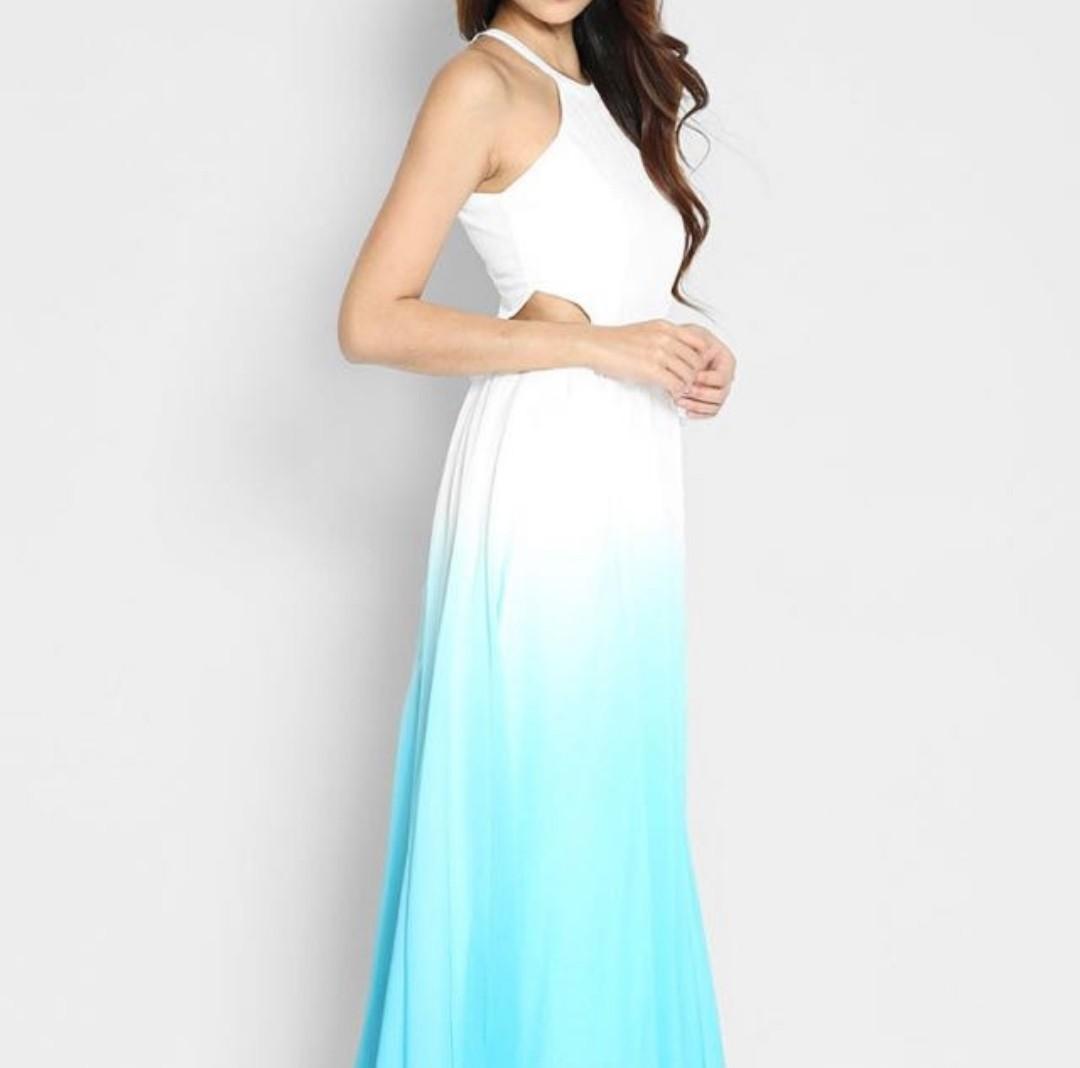 Lara J Laszlo Ombre Dress in Aqua Women s Fashion Dresses Sets Dresses on Carousell