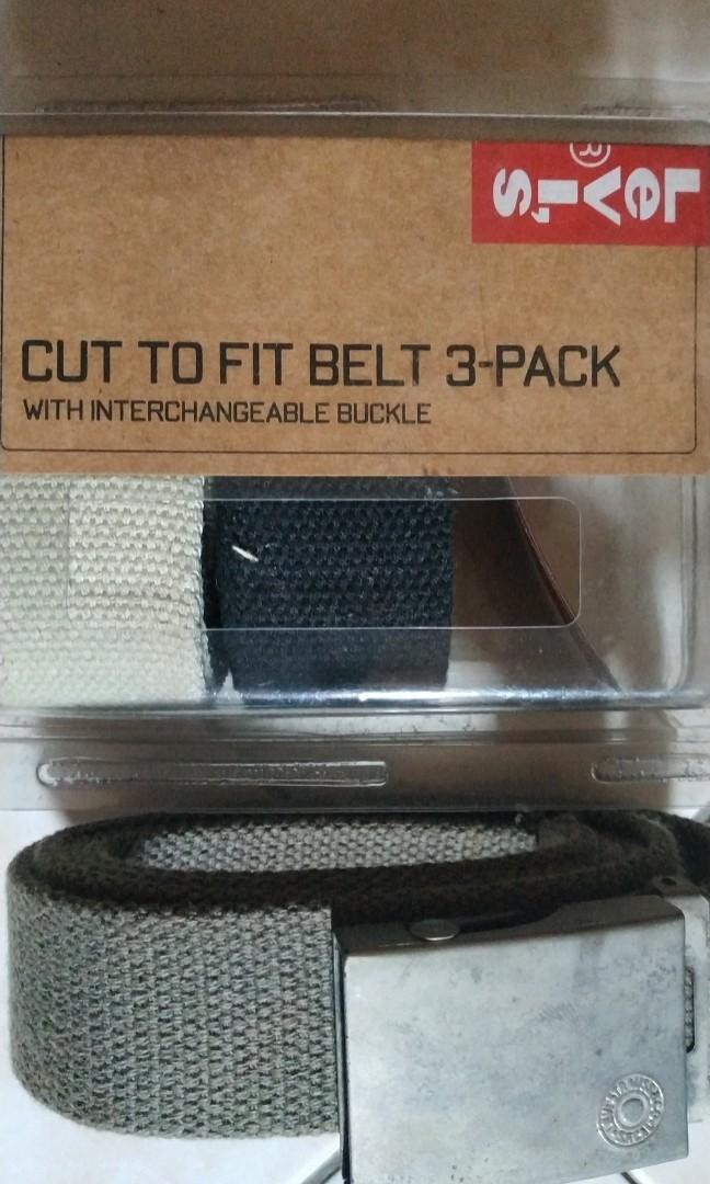 Levi's cut to fit canvas fabric belt, 3-pack, Men's Fashion, Watches &  Accessories, Belts on Carousell