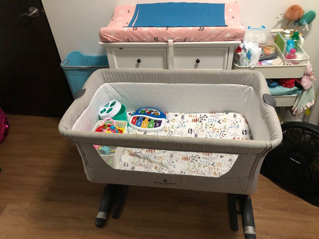 little green baby mini bed