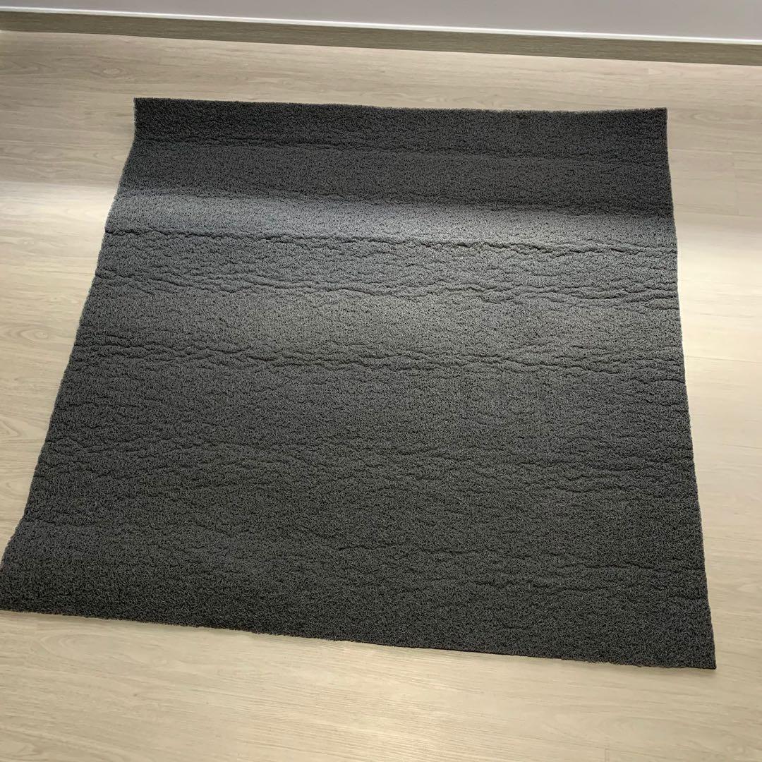 Rubber dirt trap floor mat 1.2m x 1.2m Grey, Furniture & Home Living