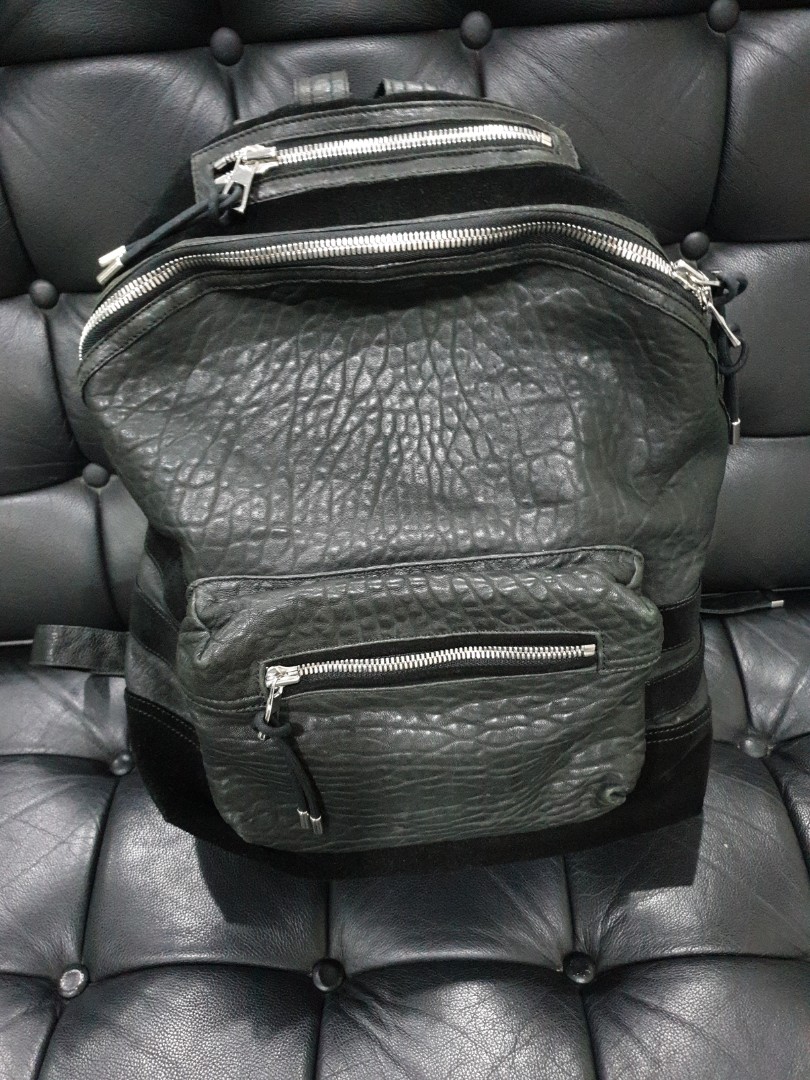 balmain leather backpack