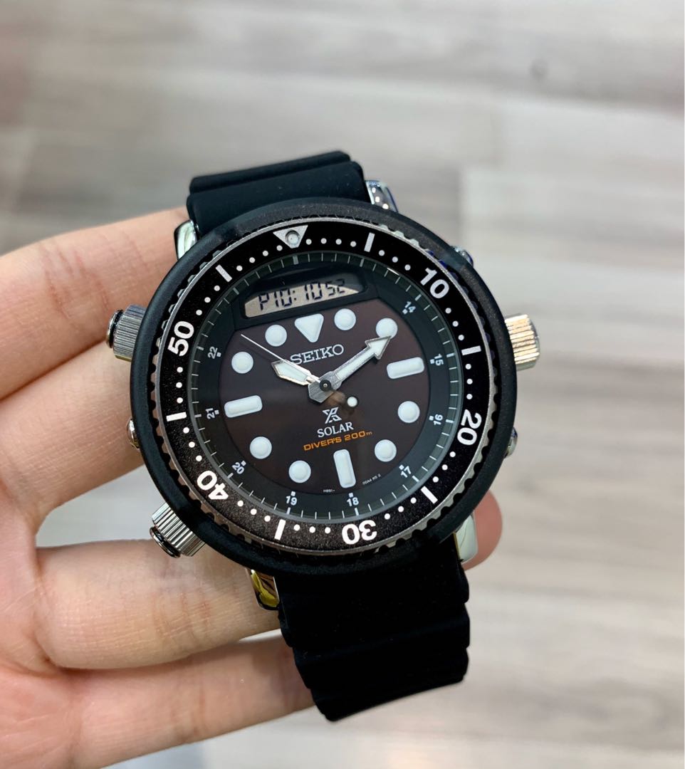 Seiko Arnie SNJ025P1 Solar Black Prospex Diver's Watch, Men's Fashion,  Watches & Accessories, Watches on Carousell