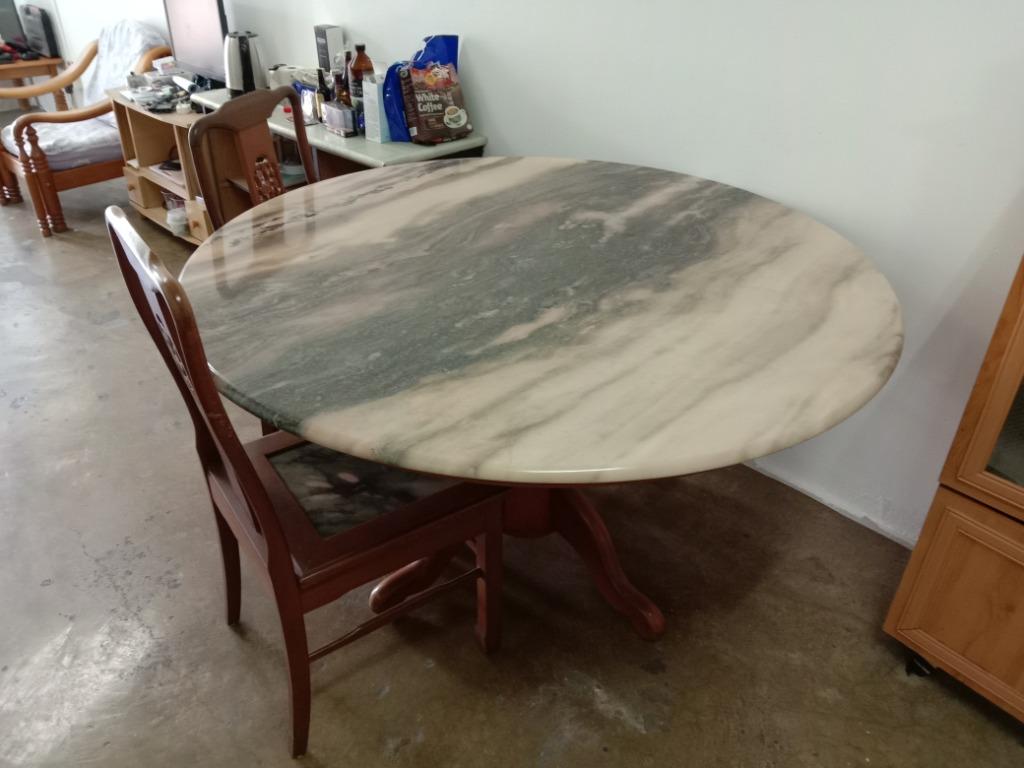 Used Marble Dining Table for 8 Paxs