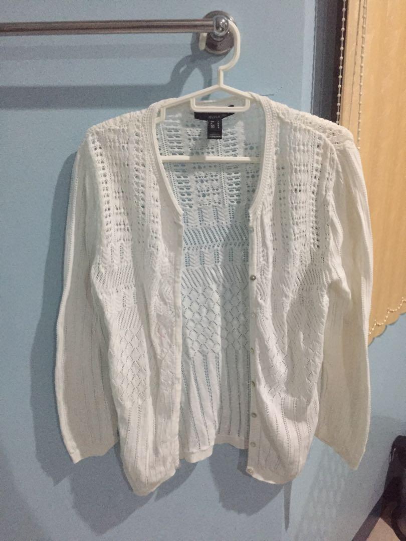 mango white cardigan