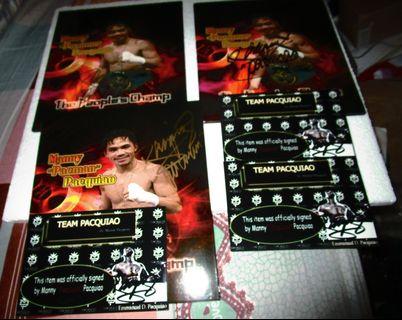3 pieces Manny Pacquiao Book Stamps +fdc 4 signatures The Peoples Champ hard to find