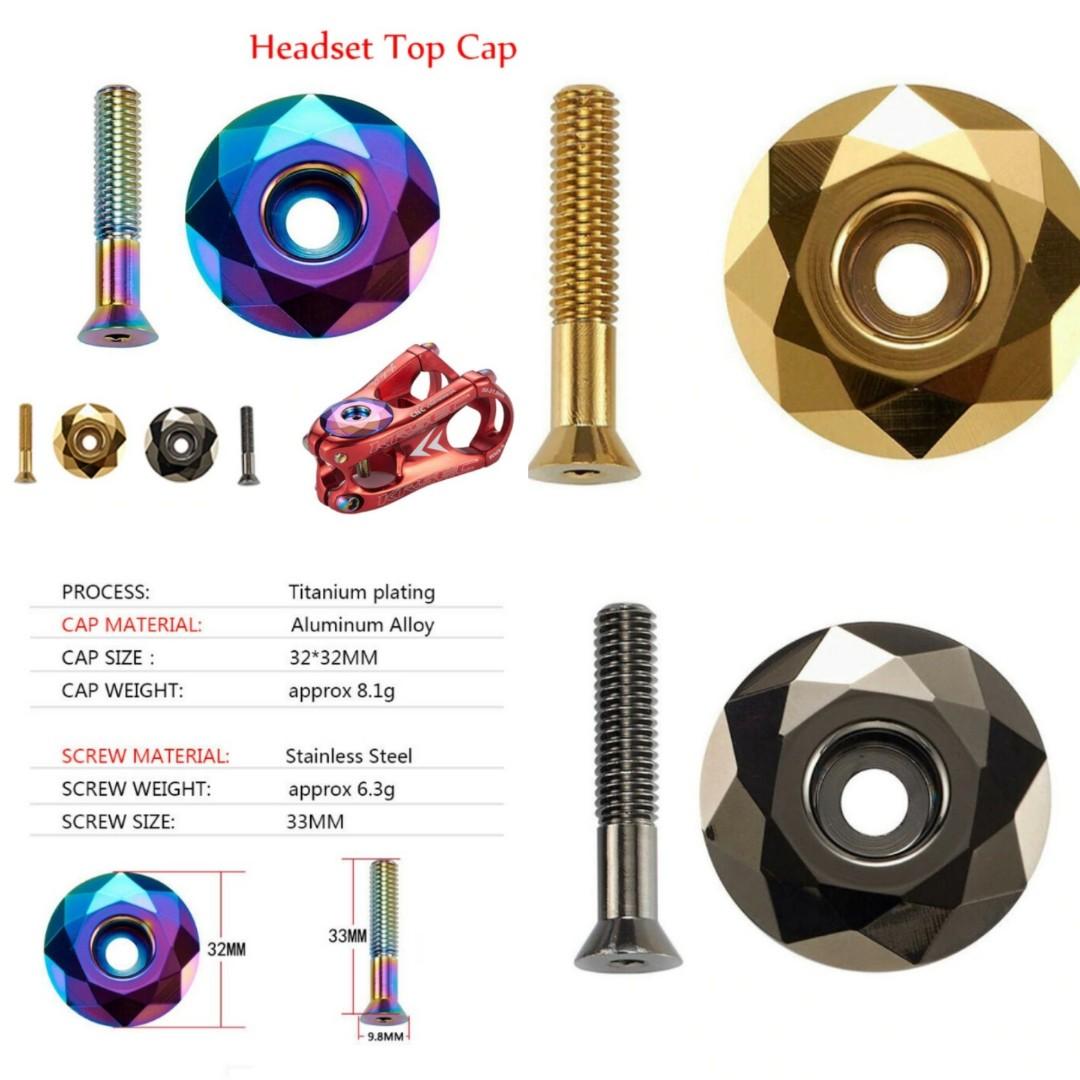 Aluminum Alloy Stem Top Cap Cover Headset Screw Bicycle Road Bike Accessory