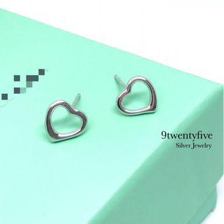S925 silver love heart stud Earrings