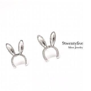 S925 silver rabbit bunny hat Earrings