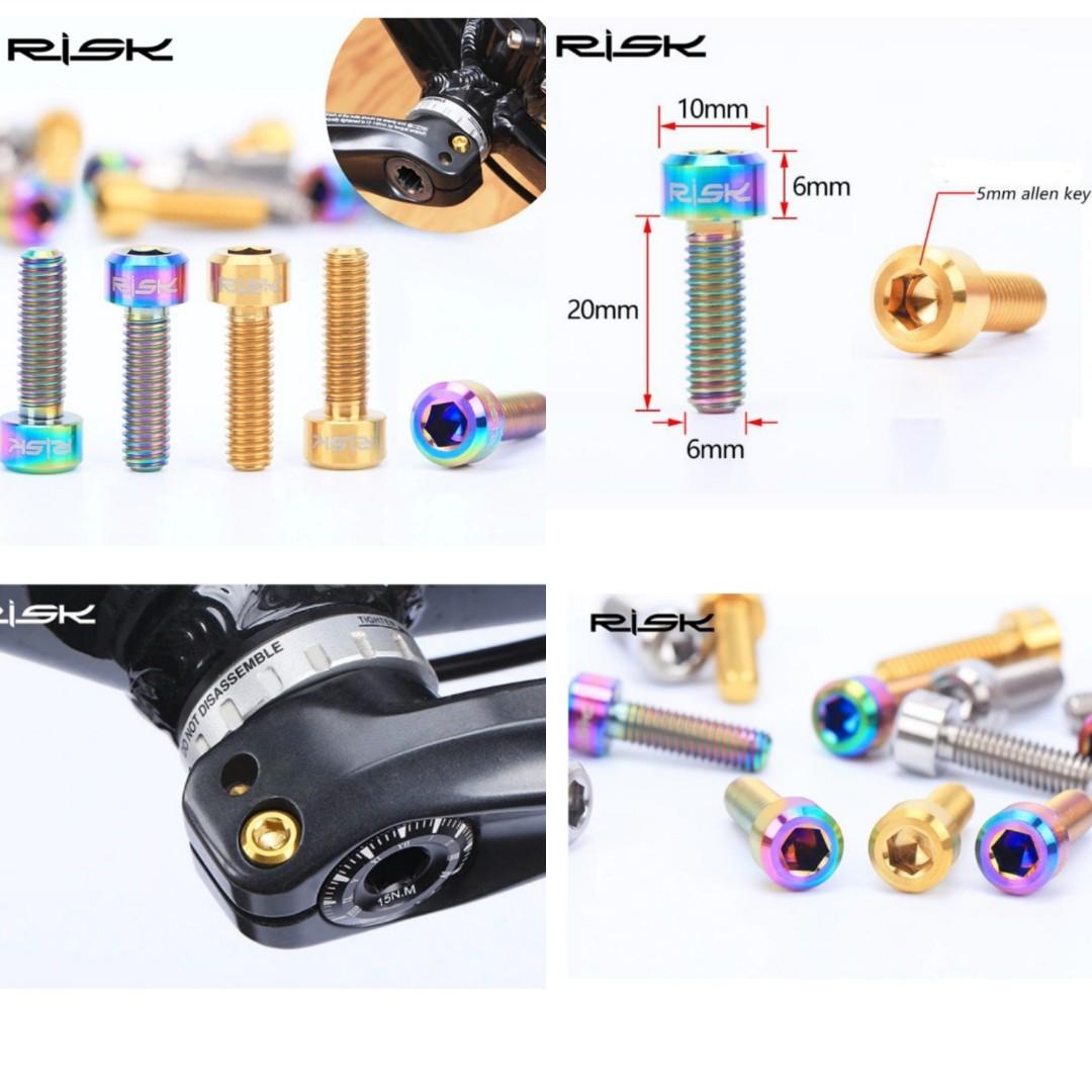Viti In Titanio Per Pinza Freno Idraulico Bici – M4x30mm – Set Da 4 (oro)